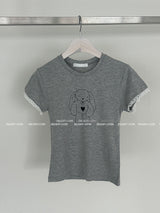 レースハートラビットキッチ―ショートスリーブtシャツ