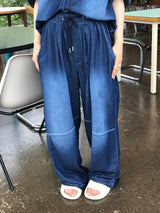Deep ocean denim set up pants 
