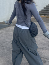 2WAY スパンデックススリットスリムロングスリーブ / Two-Way Spandex Slit Slim Long sleeve