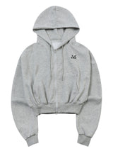 MUCENT DENVER 2-WAY CROP HOOD ZIP-UP WOMEN (Black, Gray)