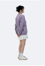 cat on the cloud sweatshirt - purple (6636670845046)