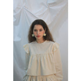 Floria shirring blouse (ivory) (6656430997622)