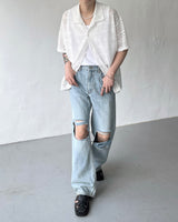 SI リブドジーンズ / SI ripped jeans (2 colors)