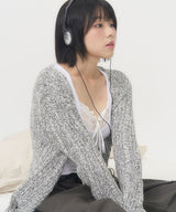 MIX KNIT CARDIGAN (GRAY)