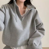 [BELLIDE MADE] TONE UP DOUBLE SIDE RAISED HALF NECK SWEAT