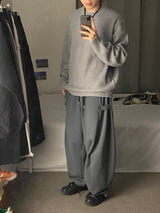 ベーシックハチラウンドムジニット
