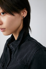 ETERNAL pearl earring (BLACK) -Single piece- (4630618505334)