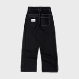 CONTRAST COTTON WIDE PANTS (BLACK) (6603666980982)