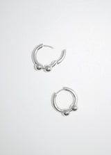 DUAL BALL SILVER EARRINGS