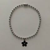 ブラックフラワーネックレス/black flower nacklace