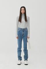 Flower Pattern Turtleneck_Ash Blue (6684830826614)