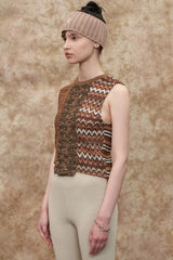 [22S] MIXED KNIT VEST