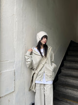 レイヤードオーバーUネックTシャツ