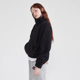 ハイネックダンブルフリーススウェットシャツ/NECK DUMBLE FLEECE SWEATSHIRT_BLACK
