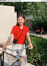 Pocket Knit Short Sleeve Cardigan (4color)