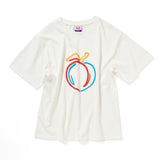 リラックスフィットピーチプリントTシャツ / RELAXED FIT PEACH PRINT T-SHIRT_WHITE