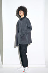 KNIT X TERRY COMBINATION POCKET TEE (Charcoal) / コンビネーションポケットTシャツ