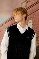ケーブルニットベスト / 25P CABLE KNIT VEST_BLACK