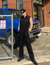 Solid Tone Sleeveless Jumpsuit (6693244895350)