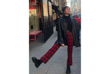 Praha deep color check pants