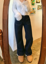 ワイドフィットデニムパンツ/WIDE FIT DARK BLUE DENIM PANTS [17790]