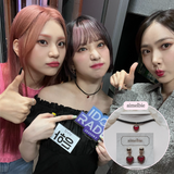 Burgundy Heart Earring and Choker Set