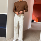 Button Placket Ribbed Knit Top (6684148334710)