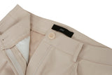 フェイクレザースリットトラウザーズ/Faux-Leather Slit Trousers _ Ivory