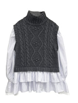 Knit vest blouse