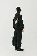 Cherry Bear Half Zipup Crewneck_Black (6684837216374)