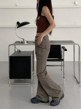 ロングセミブーツカットポケットカーゴパンツ/Rakin Long Semi Bootscut Pocket Cargo pants