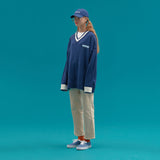 BASIC V NECK  KNIT SWEATER_BLUE (6610796839030)