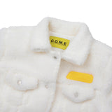 [WOMEN] Faux-Shearling Detachable Skirt Trucker Jacket (White) (6656349143158)