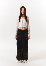 lace bolero hook top - ivory