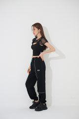 スリーブレスレイヤードクロップTシャツ/TOP(9233)Sleeveless Layered Crop Tee