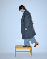 UNISEX BELTED WOOL DOUBLE COAT M - SHARKSKIN DARK GRAY (6636059328630)