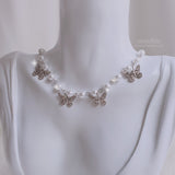 [Redvelet Joy, Jo Yu-ri Necklace] Butterfly Waltz Choker Necklace - Silver Color