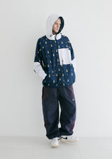 ロイヤルフリースフードジャケット / BSR2223FWJK103 ROYAL FLEECE HOODED JACKET MINI BEAR RABBIT NAVY