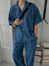 ASCLO Vel Linen Denim Shirt (2color)