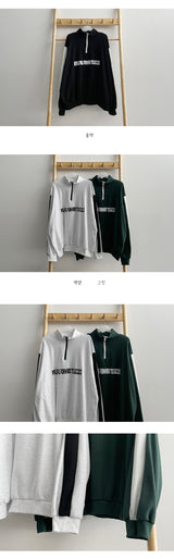 カラードハーフジップアップアノラックスウェットシャツ / Getz Colored Half Zip-Up Anorak Sweatshirt