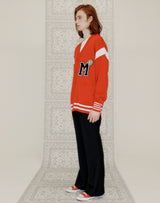 M PATCH VARSITY CARDIGAN RED (6691448717430)
