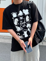 レイジーキャットハーフTシャツ
