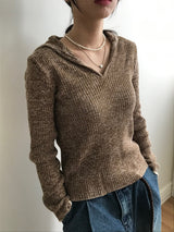 Haisley collar v-neck Knit