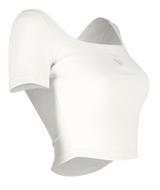 クロップドロゴTシャツ / [Seow] Croped logo T-shirts, white