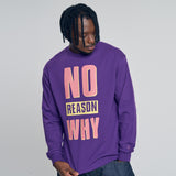 'No Reason Why' パープル長袖シャツ