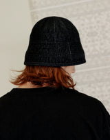 SM:]E DENIM ROUND BUCKETHAT BLACK (6691416178806)