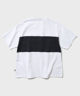 インサイズドカラーブロックTシャツ/Incised Color Block Tee (White)