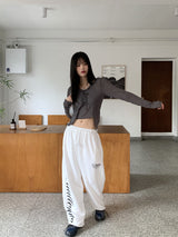 ケイタオールインワンホルターアイレットクロップド長袖Tシャツ / Keita all-in-one halter eyelet cropped long-sleeved T-shirt