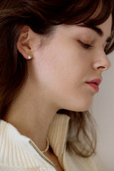 [14K] bell pearl earrings