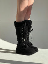 [MADE] Winter Angel Fur Boots (Dark Black)